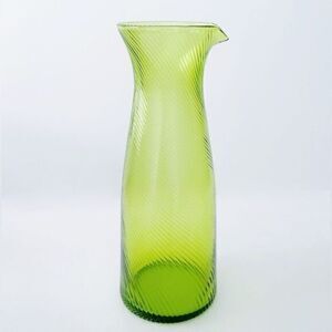 MCM Green Spiral Glass Pitcher​
